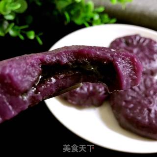 麻心紫薯饼的做法步骤：8
