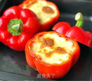 彩椒奶酪焗饭的做法步骤：8