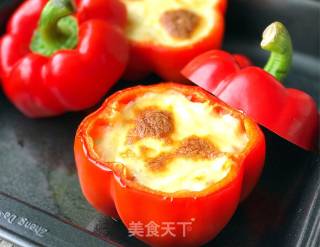彩椒奶酪焗饭的做法步骤：9