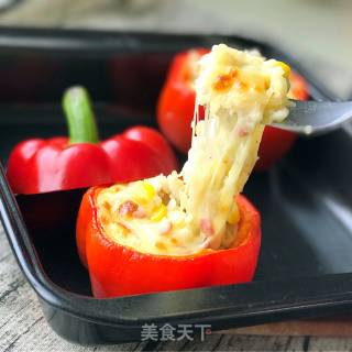 彩椒奶酪焗饭的做法步骤：11
