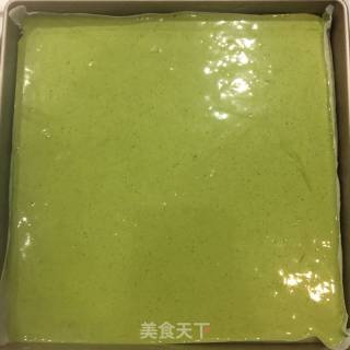 五彩抹茶水果蛋糕卷的做法步骤：10