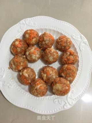 清蒸胡萝卜小肉圆的做法步骤：4