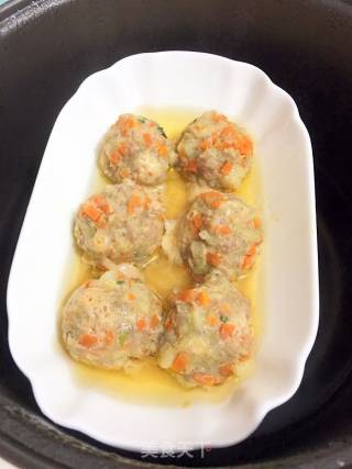 清蒸胡萝卜小肉圆的做法步骤：5