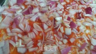 自制美味芦笋肘花火腿披萨的做法步骤：4