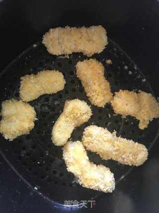 空气炸锅版酥炸龙利鱼的做法步骤：7