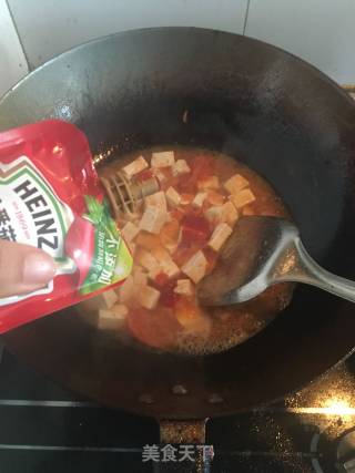 茄汁鸡丁浇豆腐的做法步骤：9