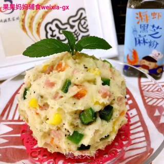 果果妈妈辅食❤【仙人掌土豆泥】的做法步骤：8