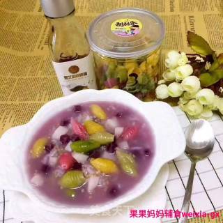 果果妈妈辅食【山药紫薯双米粥海螺面】的做法步骤：8