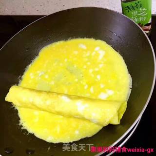 果果妈妈辅食[爱心]【虾胶秋葵厚蛋烧】的做法步骤：5