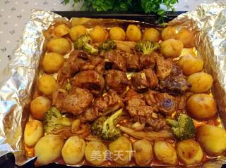 黑椒酱烤排骨土豆的做法步骤：9