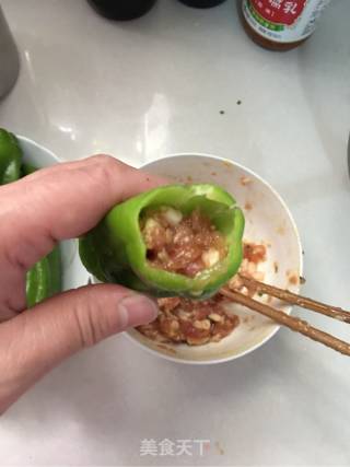 虎皮青椒酿肉的做法步骤：5