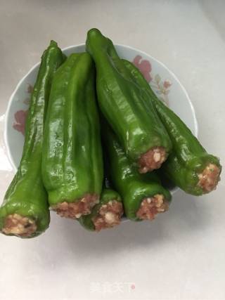 虎皮青椒酿肉的做法步骤：6