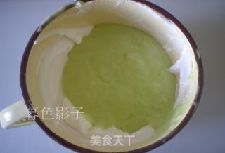 菜汁小方奶油蛋糕的做法步骤：6