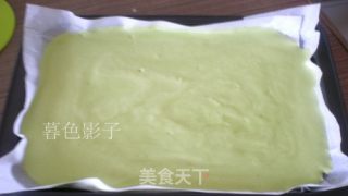 菜汁小方奶油蛋糕的做法步骤：7