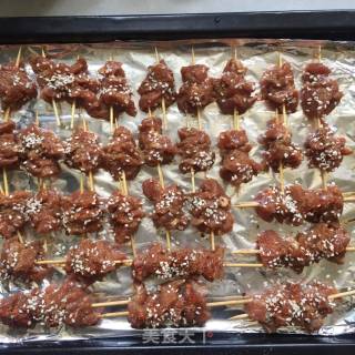 孜然牙签肉的做法步骤：9