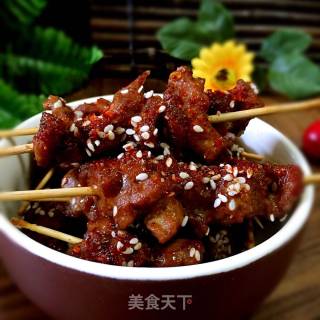 孜然牙签肉的做法步骤：12
