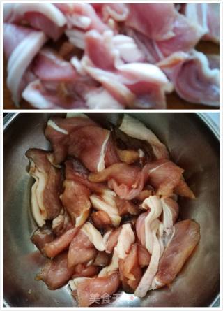 菜心肉片的做法步骤：1