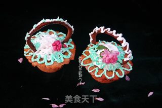姜饼干奶油花篮的做法步骤：14