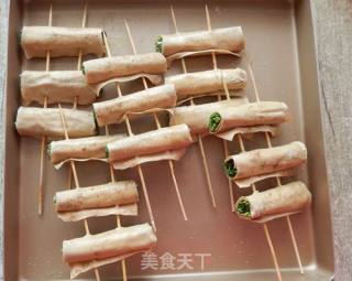 香烤豆皮卷韭菜的做法步骤：7