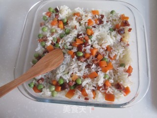 腊肠焗饭的做法步骤：7