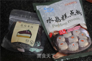 蓝莓水晶糕的做法步骤：1