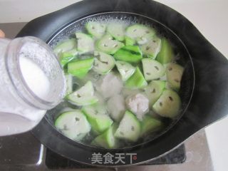 丝瓜鱼丸汤的做法步骤：9