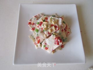 青红椒咸蛋白饼的做法步骤：7