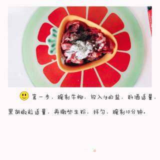 五彩黑椒牛柳意面的做法步骤：2