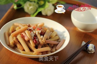 炝炒鸡头苞梗子的做法步骤：6