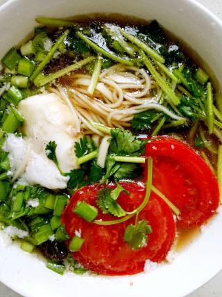 绿豆芽苗菜热汤面的做法步骤：5