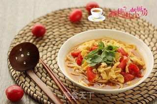 荆芥西红柿鸡蛋面的做法步骤：14