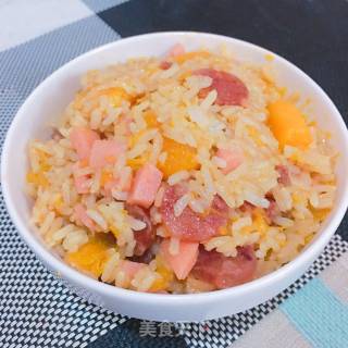 南瓜腊肠焖饭的做法步骤：5