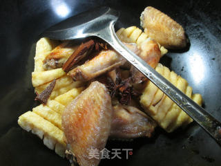 兰花豆腐干烧中翅的做法步骤：4