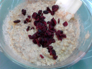蔓越莓燕麦蜂蜜无粉菠萝蜜核蛋糕的做法步骤：8