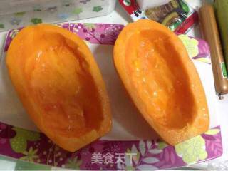 芝士海鲜木瓜船的做法步骤：2