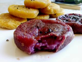 南瓜饼、紫薯饼、酸豆角芋头饼的做法步骤：8