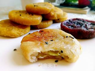 南瓜饼、紫薯饼、酸豆角芋头饼的做法步骤：10