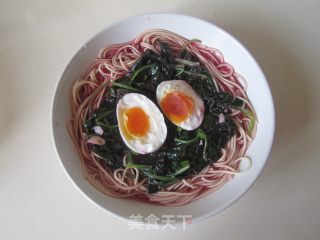 苋菜咸蛋面的做法步骤：12