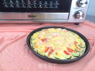 火腿鲜虾披萨，免做披萨底的做法步骤：13