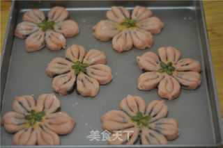 苋菜汁桃花包的做法步骤：16