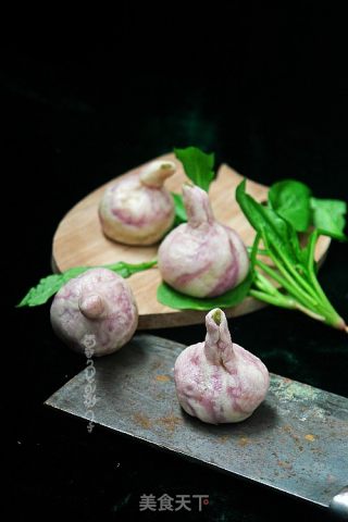 紫皮大蒜豆沙馅包的做法步骤：17