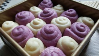 白紫棋格面包的做法步骤：7