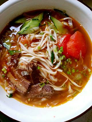 剩肉版热汤面(蒸肉)的做法步骤：4