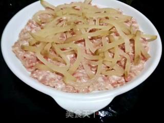 头菜蒸肉饼的做法步骤：4