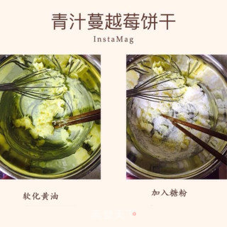 如何做青汁蔓越莓曲奇饼干的做法步骤：2