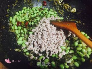雪菜毛豆炒肉末的做法步骤：11
