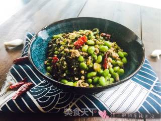 雪菜毛豆炒肉末的做法步骤：14