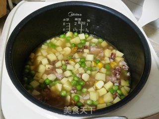 香肠杂蔬焖饭的做法步骤：3