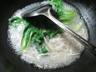 鸡蛋鸡毛菜汤面的做法步骤：4