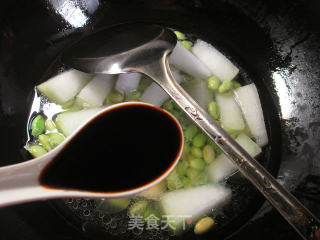 毛豆鸡心烧冬瓜的做法步骤：4
